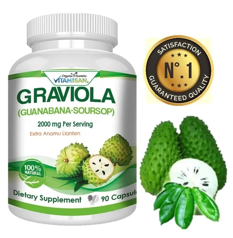 Soursop GRAVIOLA EXTRACT 2000 mg 45days Guanabana Annona Antioxidant 90 capsules