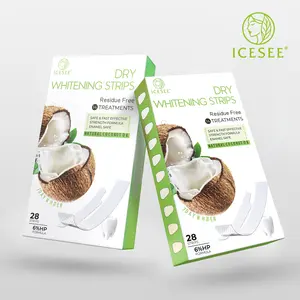 ICESEE Coconut Whitening Strips – 14-Day Treatment – Peroxide-Free & Safe for Enamel – Non-Sensitive, Dry Strip Technology