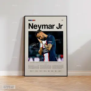 Neymar Jr Poster, Neymar PSG Print, Framed O'Ney Art, Football Fan Gift Idea, Neymar Jr Decor, Football PSG Poster