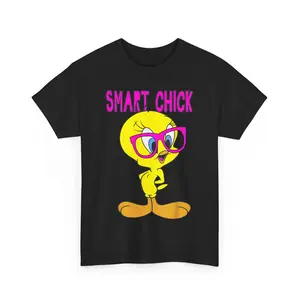 Tweety Bird Smart Chick Unisex T-Shirt Round Neck Shortsleeve Casual Cotton