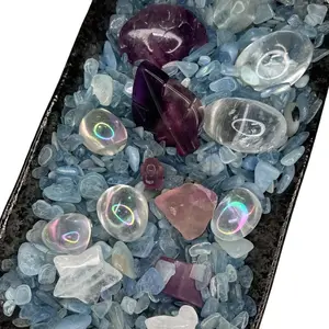 Aquamarine Crystal Luxury Confetti - Calm and Focused with Fluorite: Relax and Pay Attention - Limited Edition 1 Pound Container for Calm Body & Clear Mind Support