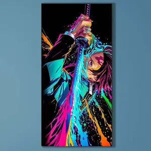 1 set DIY diamond painting kit, 5D diamond art kit, DIY decoration colorful, sword holding, characters. Mosaic, diamond art, DIY art home decoration.