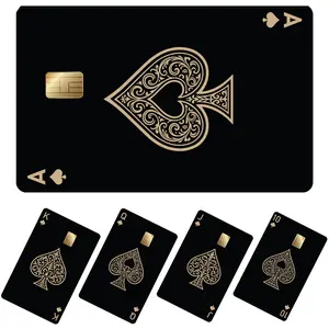 8Pcs Credit Card Skin Sticker, Funny Debit Card Skin Sticker Cover, Durable Vinyl Stickers for Debit Credit Cards, Cute Waterproof Skins Cover for Bank, EBT, Key, Transportation, ID (Poker)