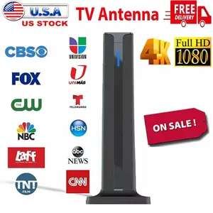 TV Antenna Digital HD Antena Indoor HDTV 1080P 4K Long Range Portable Black 25dBi Gain 50w Power 5m Cable VHF UHF