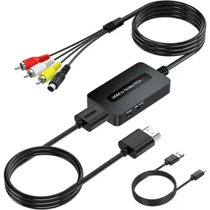 1080P HDMI to Svideo RCA Converter, HDMI to Composite AV CVBS Converter, HDMI S-Video RCA Adpater for HDMI Devices to Display on Older TVs with Svideo/RCA