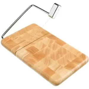 212 MAIN End Grain Beechwood Butcher Block Cheese Slicer - BB120, 9.5x6 in Classic Cheese Cutter with Chrome Arm, Kitchen Cutting Tool