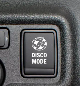 2Pcs Disco Mode Decal, Disco Decal  Disco Mode Car Blank Button Decal