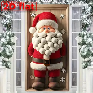1Pcs Christmas Decoration Door Banner, Cute Beard Santa Claus Door Hanging, Fun Christmas Prop, Welcome Door Decor, Holiday Atmosphere Enhancer