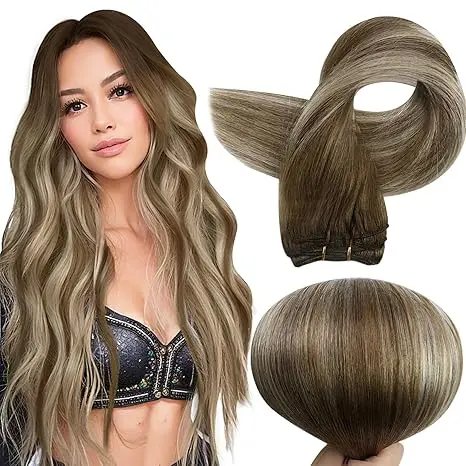 Sew in weft-#6/60/6 Balayage Brown and Blonde