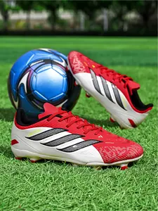 Professional Low-Top Soccer Cleats For Men Women, Firm Ground Football Boots, Breathable Perforated Upper Shock-Absorbing Cushioned Insole Shoes For Adult Youth Soccer Players Daily Training