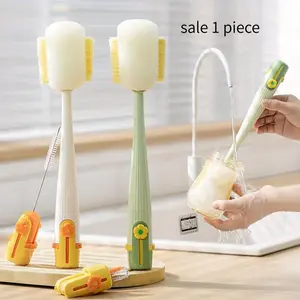 5-in-1cup Washing Tool for Household Use Multifunctional Cup Brush Water Cup Thermos Cup Brush Milk Bottle Cleaning Sponge Brush,  Cup Cleaning Tool, Household Washing Tool, Plastic Cleaning Brush, Hard Material Brush, Reinforced Attachment Design