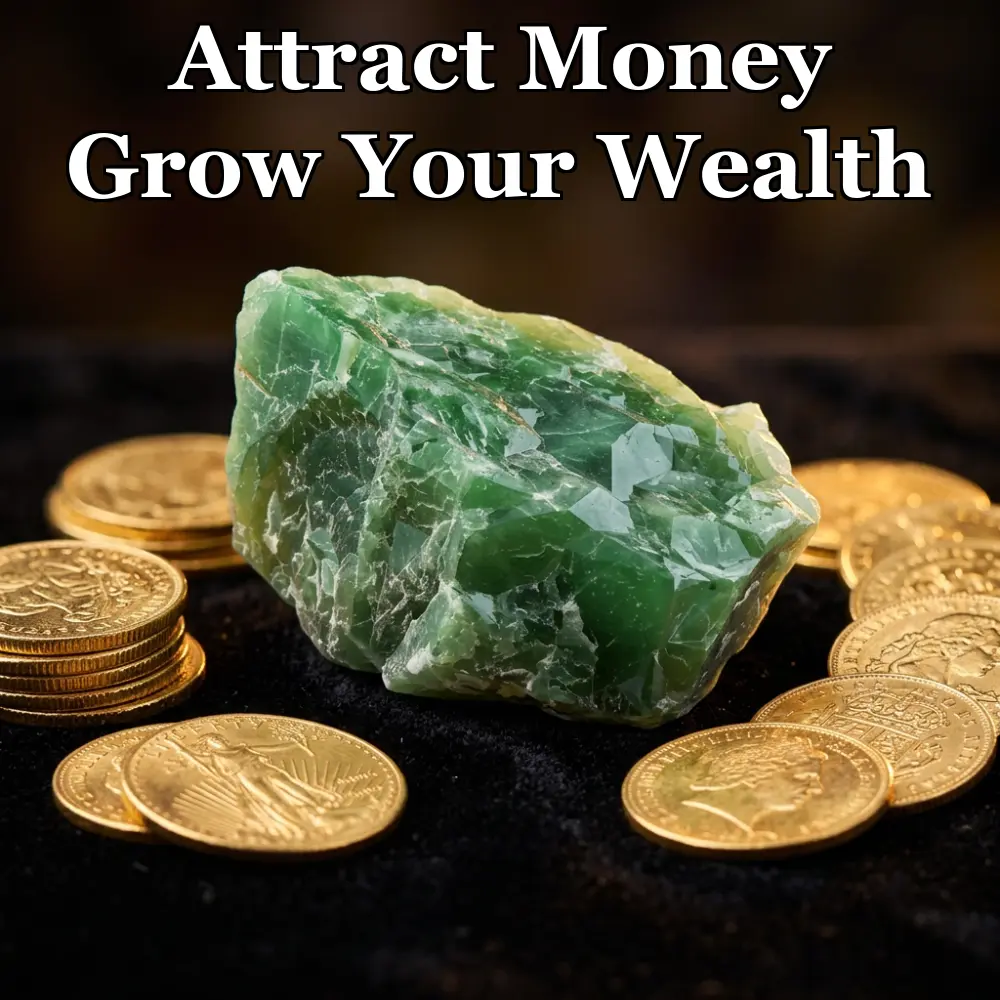 MIRGREE Raw Green Aventurine Crystal Stone, Money Attraction Gemstone & Prosperity Card, Spiritual Crystal for Wealth Abundance & Luck