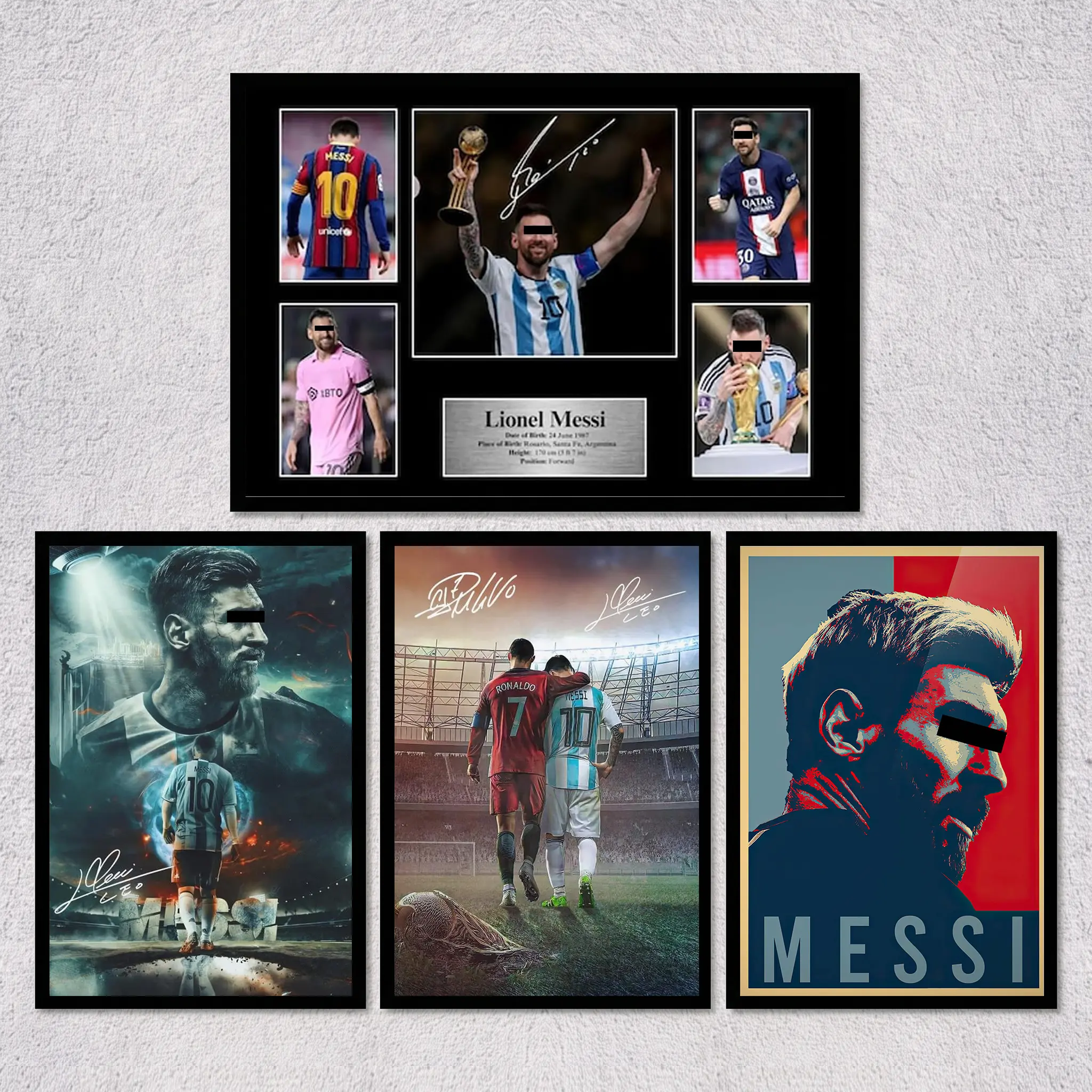 Lionel Messi 10 Football Star Art Print - Cool Wall Art with Graphic Print Design, Famous Sports Artwork, Home Decor for Bedroom, Living Room