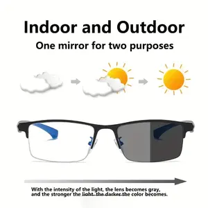 2-Pack Unisex Smart Auto-Focusing Progressive Multifocal Glasses - TR90 Lightweight Photochromic Auto Zoom, Blue Light Blocking, Adjustable Lenses, Plated Metal Frame, Black/Multi Focus Eyewear for Driving/Reading, Multi-Pack