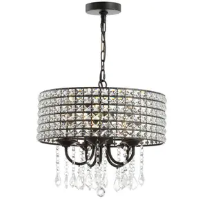 JONATHAN Y Campana Bohemian Modern Woven Rattan/Iron LED Pendant; for Living Room, Bedroom, Kitchen, Office