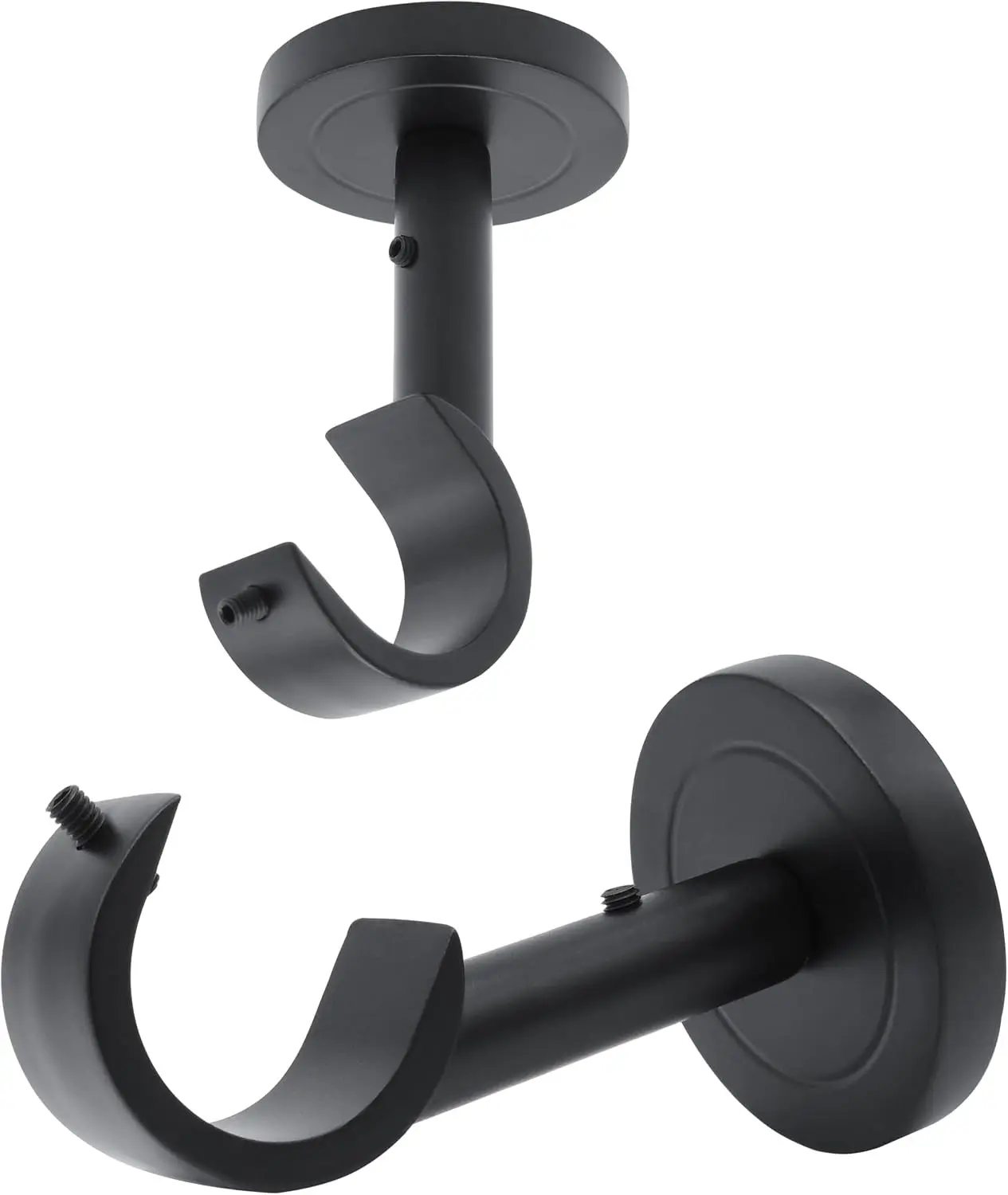 Heavy Duty Ceiling Mount Curtain Rod Brackets, Curtain Rod Holders, 2 Pack