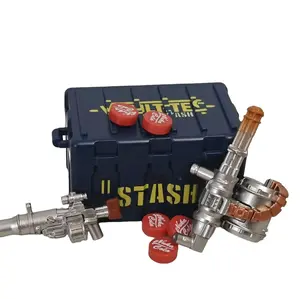 Fallout Custom Printed Vault Tec Stash box 5 Nuka Caps, AR and Gatling accessories for Building Block figures.