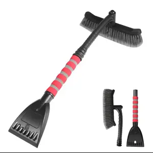 Car Silk Detachable Snow & Ice Removal Tool Kit with 45° Bent Bristle Top Upgraded Tendon Shovel Head 360° Yellow Rotatable Head for Efficient Winter Maintenance