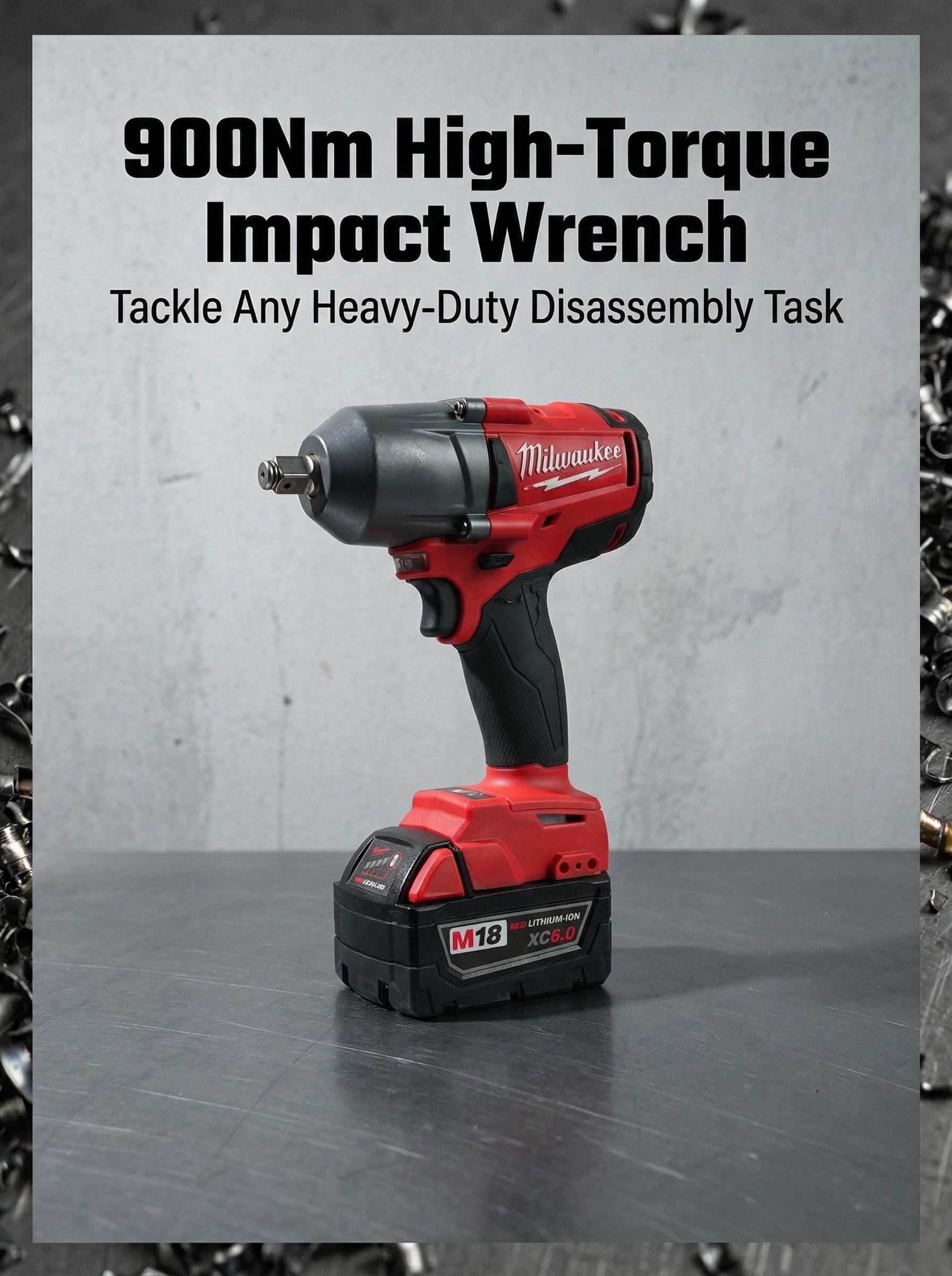 Milwaukee M18 FMTIWF12 18V 900Nm Impact Wrench – High Torque for Heavy-Duty Use