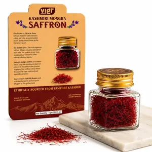 Vigr Single Origin Kashmiri Mongra Saffron (Kesar) - Farm Direct from Pampore, Lab Tested & AYUSH Certified, Grade A++, 100% Pure Handpicked Threads, Highest Crocin Content, 1g & 5g (5g (0.176 oz))