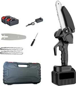 Mini Chain Saw, 6 Inch Handheld Chain Saw with Premium Splash Protection and Safety Lock, Handheld Portable Electric Chain Saw, Men's, Husband's, Father's Day Gift, Gardener's, Women's, 50+ Birthday Gift