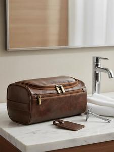 men's toiletry bag, waterproof pu leather compact bag, travel accessories, durable and stylish travel organizer, travel essentials, grooming and personal care for gift