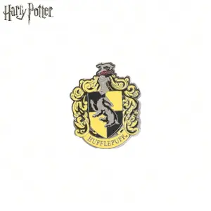 1pc Harry Potter Officially Licensed  Hufflepuff Lapel Pin Silver Enamel Metal Brooch for Clothes/Backpack Birthday Gifts Accessories