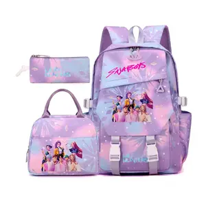 【NEW 2026】3-Piece Set  Backpack solid color women's backpack   star print zipper closure Trendy backpack fashionable and versatile casual trend suitable for students going to school, campus, going out to work, traveling women's backpack