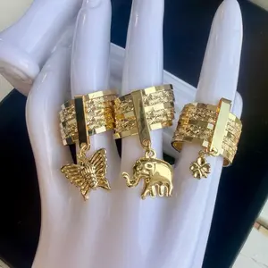 14k Gold Laminated Weekly Rings, Unisex Hypoallergenic Adult Jewelry Accessories
