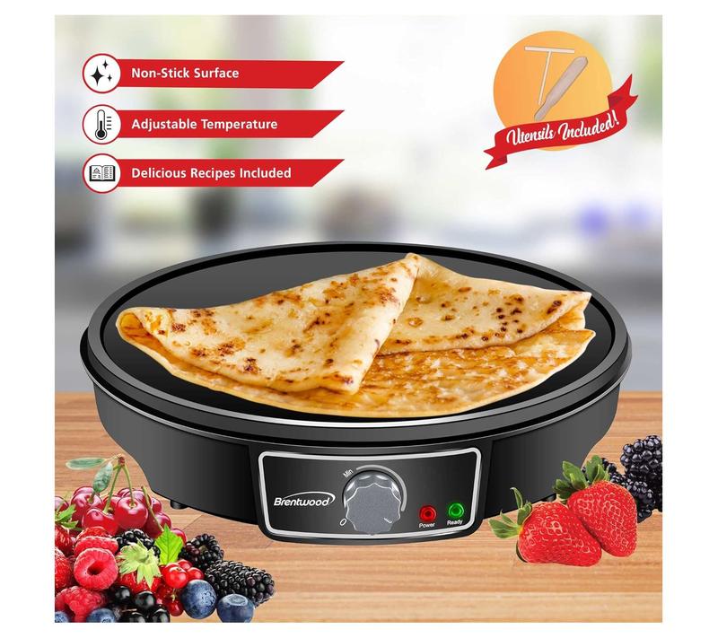 Brentwood 12-Inch Electric Non-Stick Crepe Pancake Maker