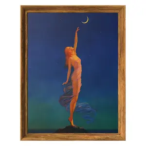 [Frameless Elegance] Room Decor 1pc Edward Mason Eggleston Canvas Art Print, "Reaching for the Moon" - Frameless Wall Decor for Home, Bedroom, Living Room, Office, Cafe - Creative Poster for Thanksgiving, Christmas, Black Friday - 30. 48x40.. 64 cm, Perfe