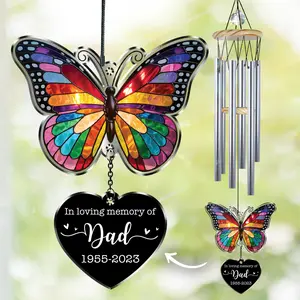 Personalized Memorial Cardinal Wind Chime In Loving Memory Gift Custom Acrylic Suncatcher with Names & Message for Nana Mom