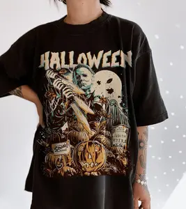 Vintage Michael Halloween Horror Shirt, Vintage Scary Horror Shirt, Halloween Costumes, Halloween Film Shirt, Horror Movie Shirt, Horror Character Shirt, Vintage Trendy Casual Shirt For Halloween Party, Horror Halloween Graphic Tee Menswear Top