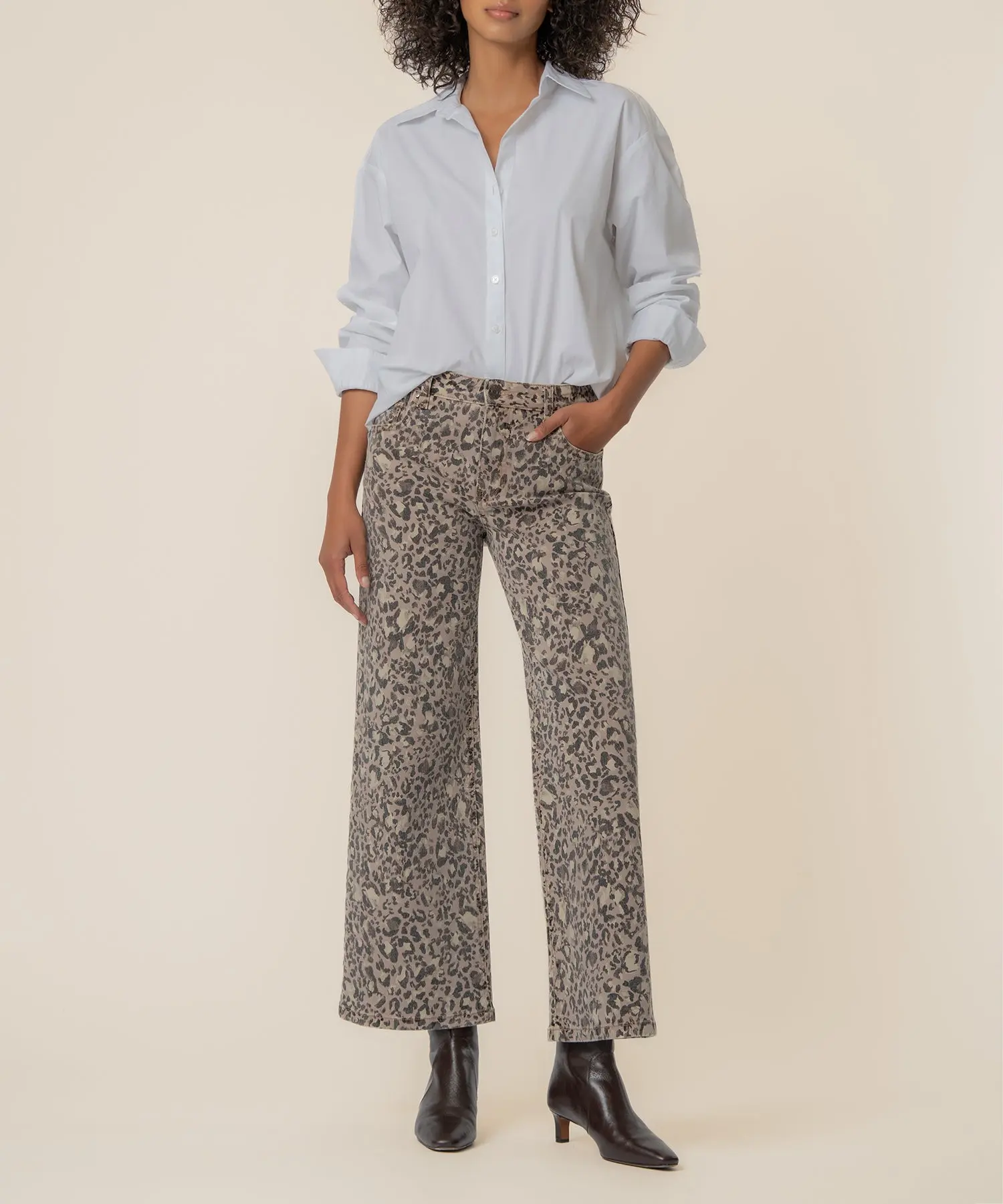 Meg High Rise Wide Leg, Exclusive in Taupe