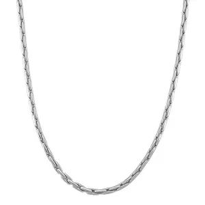 Shop LC Hammer Circular Link Necklace in Stainless Steel 20-22 Inches