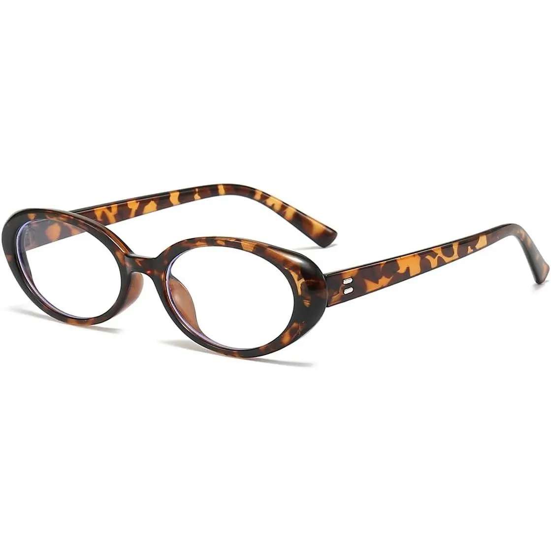 Oval Blue Light Blocking Glasses for Women Men Vintage Fashion Small 90s Retro Oval Frame Style Eyeglasses