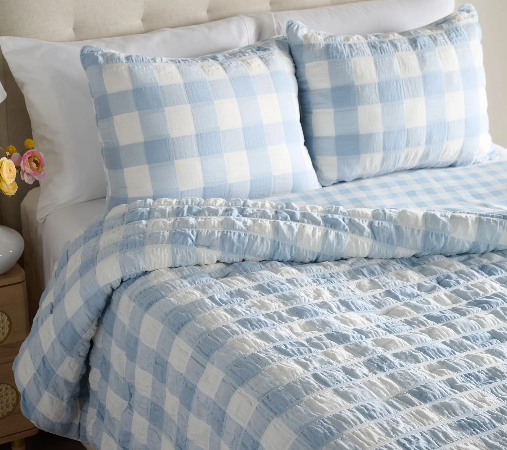 Home Reflections 3pc Seersucker Comforter Set Queen Home Reflections 3pc Seersucker Comforter Set Queen