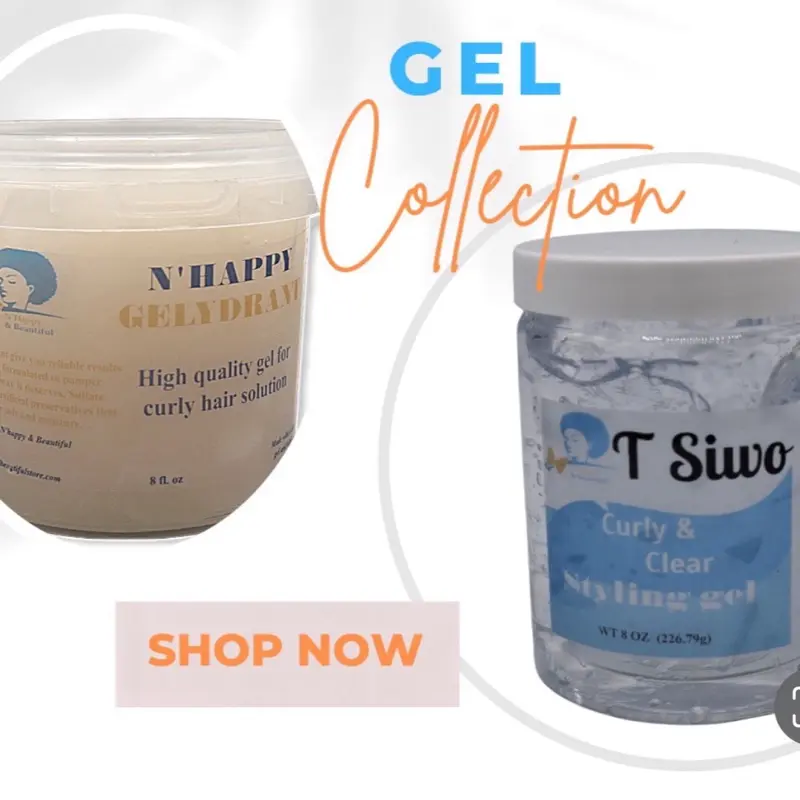 N'Happy Gel Collection - High-Quality Gel for Curly Hair with Rice Amino Acids, Almond Oil, Aloe Vera & Hibiscus for Hydration & Frizz Control