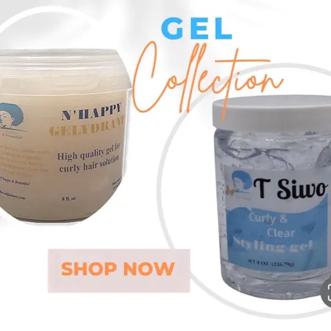 N'Happy Gel Collection - High-Quality Gel for Curly Hair with Rice Amino Acids, Almond Oil, Aloe Vera & Hibiscus for Hydration & Frizz Control