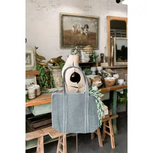 Green Check Tote Bag