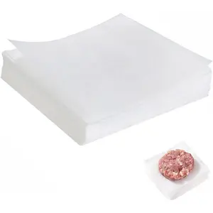 100 count 6" x 6" Unbleached  Paper, Burger Patty Paper, Non-Stick Squares Wax Paper Sheets for Seperating Patty, Cookies, Baking, Wrapping Candies