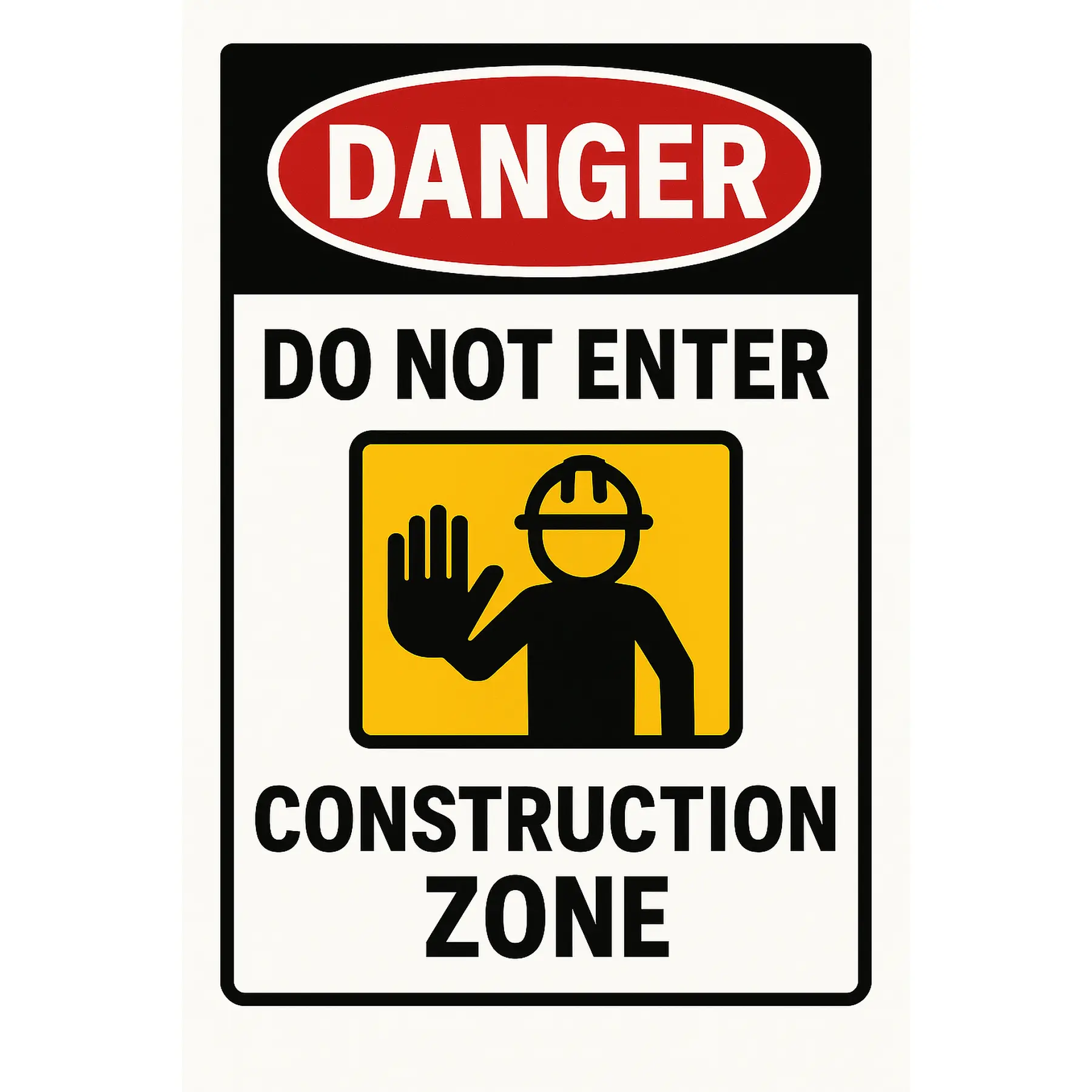 4x6 inch Vinyl Warning Sticker Decal DIY Scrapbooking Sticker for Construction Zone Safety
