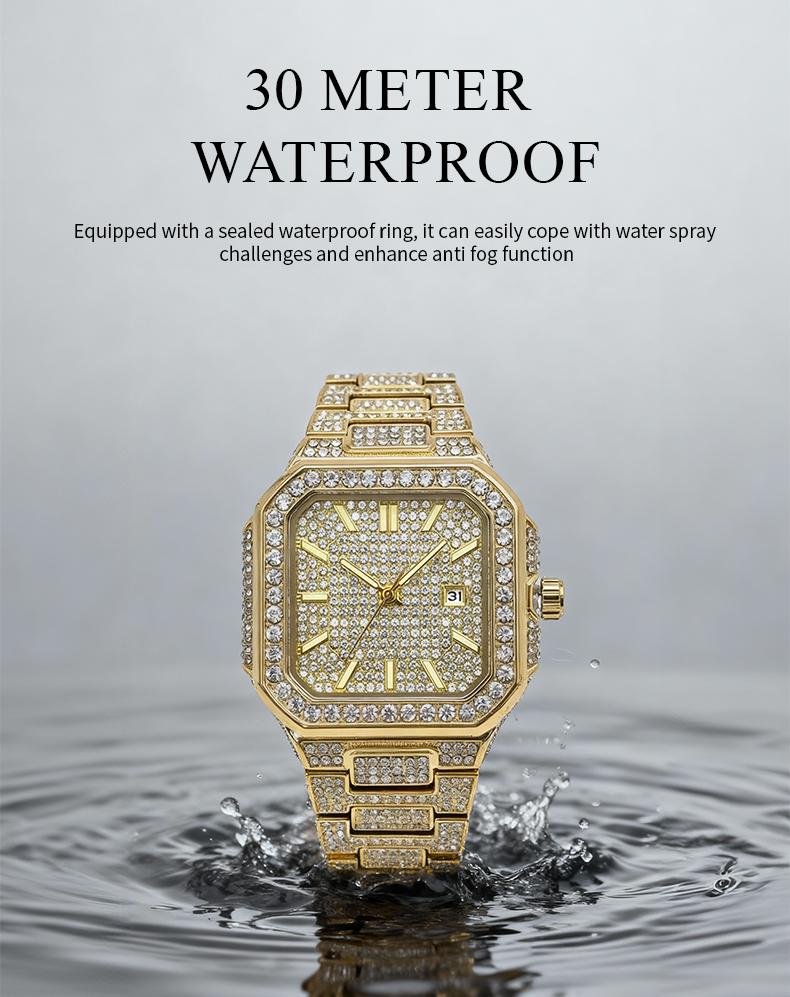 Luxury Ladies' Watch with Diamond Square Dial  Stylish, Sparkling, Luminous, Waterproof, Versatile Wear, Timeless Classic Design, Comes with Watch Adjustment Tool and Gift Box — The Perfect Mother’s Day Gift
