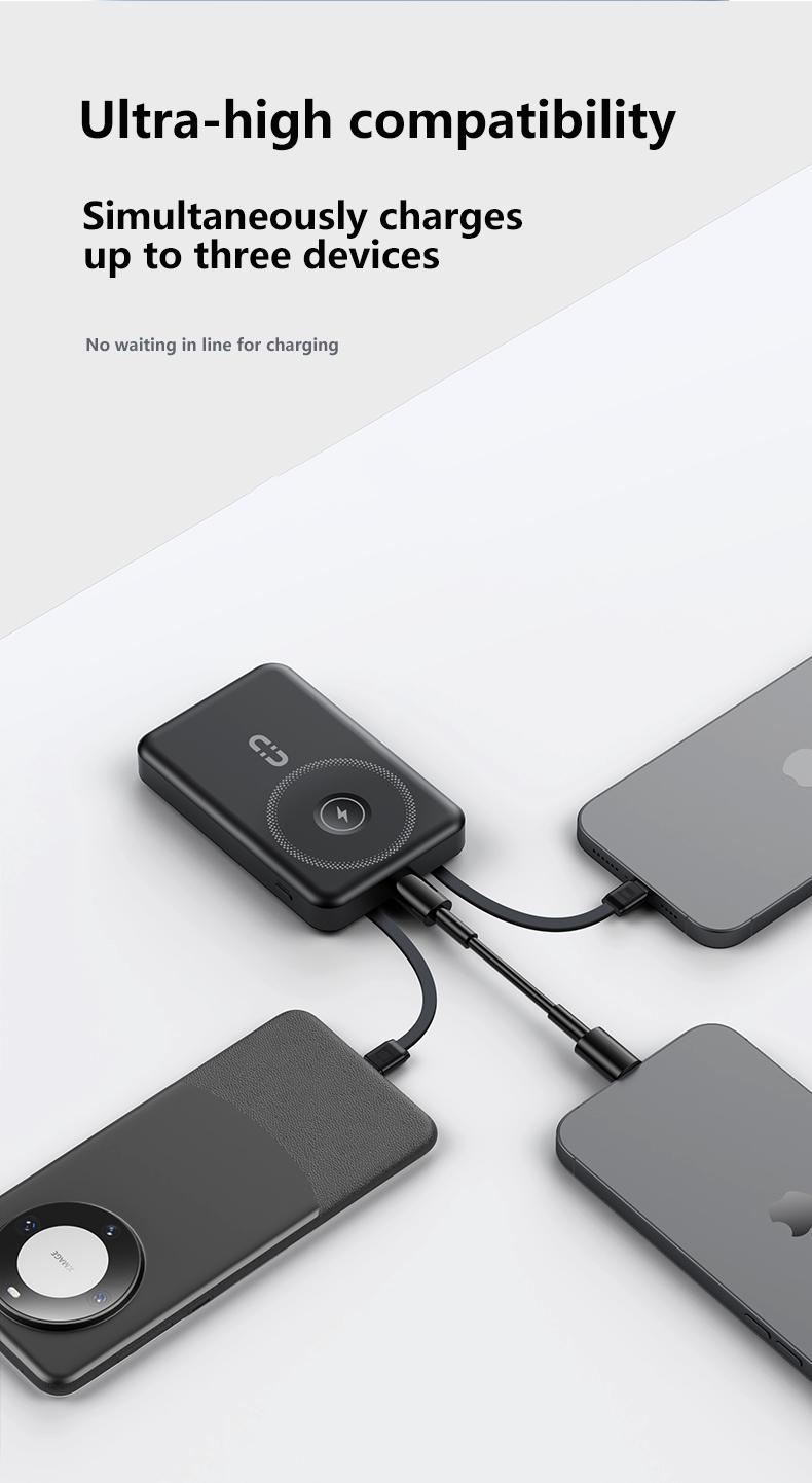 【Buy 1 Get 1 Free】12000mAh Magnetic Wireless Power Bank with LED Display & Foldable Stand - 3-in-1 Portable Charger