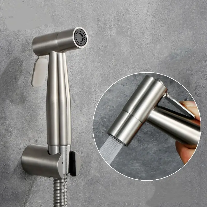 Stainless Steel Toilet Flush Gun, High-Pressure Bathroom Water Nozzle, Home Use Handheld Bidet Sprayer for Toilet, Enhanced Faucet Spray Head