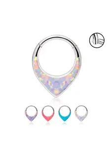 316 Stainless Steel Teardrop Shaped Nose Septum Ring, Fashionable Nose Rings Hoops for Women & Men, Trendy All-match & Exquisite Body Jewelry for Birthday Gift