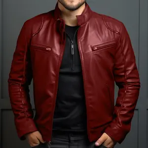 Autumn Winter Men Leather Coat Plus Size fashion Slim Fit Leather Jacket Coat
