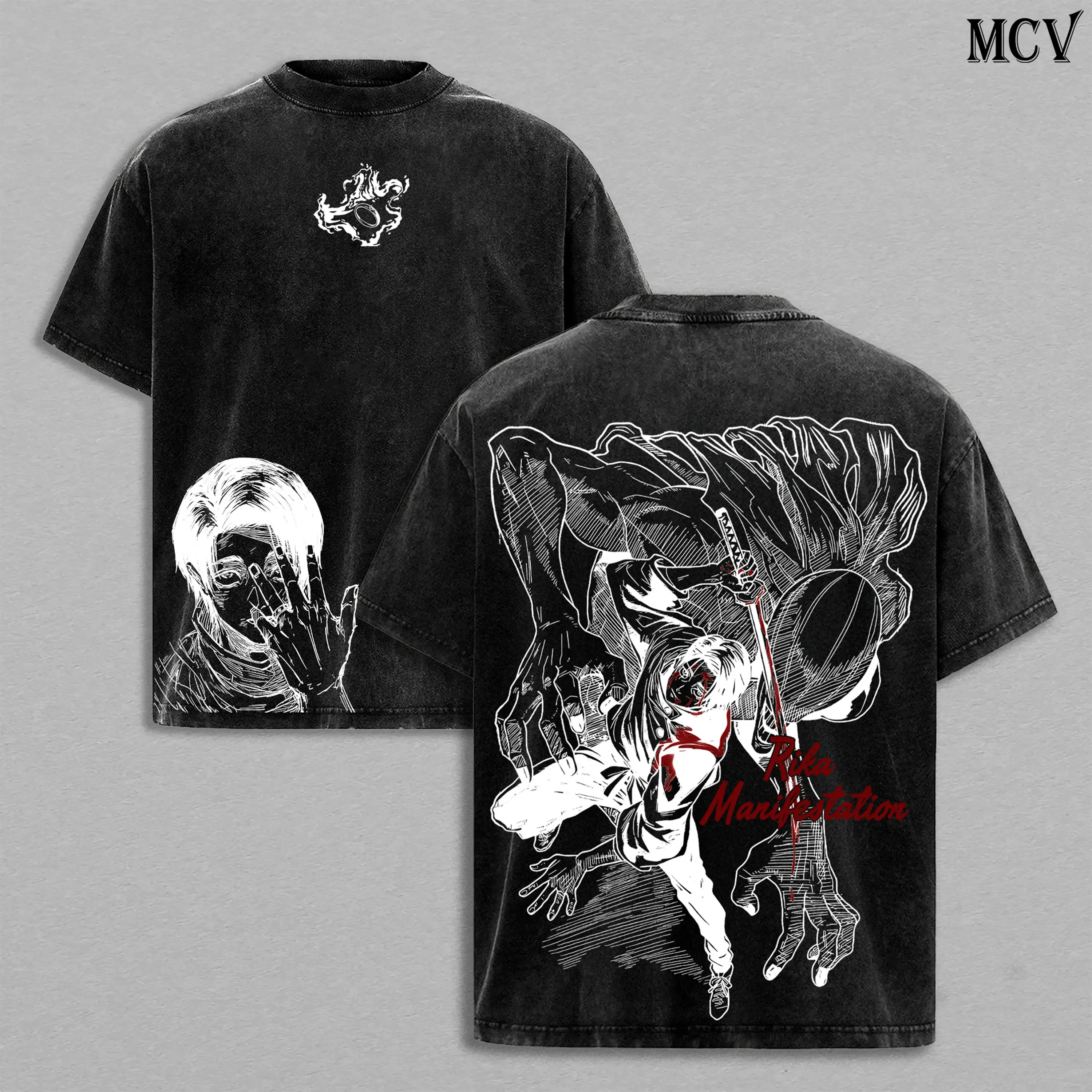 JJK Yuta Okkotsu Culling Game Anime Graphic Tee | Double Printed Vintage Washed Oversized T-Shirt | Rika Cursed Spirit Heavy Cotton Y2K Streetwear