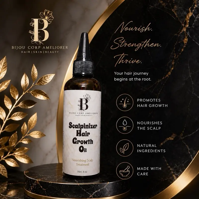 Scalpinizer Hair Growth Oil 4oz - Rosemary Amla Onion Fenugreek Lemongrass - Nourishing Scalp Stimulator with Grapeseed Almond Jojoba Oils for Healthier Fuller Hair