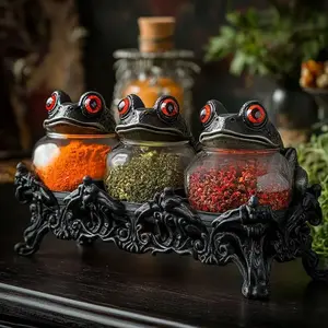 Handcrafted Witchy Frog Apothecary Spice Jars